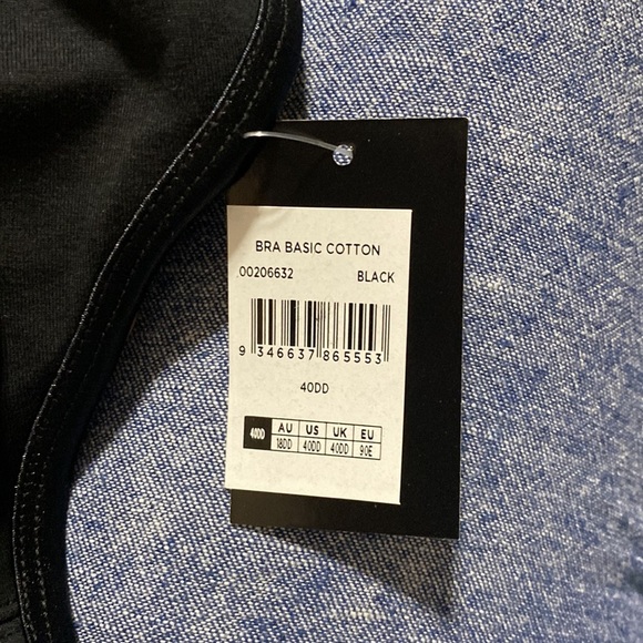 Avenue soft cotton black bra in size 40DD - Picture 5 of 5